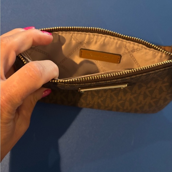 Michael Kors Dark Brown Logo Wristlet - Picture 3 of 5